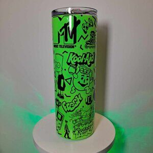 Love the 90s Themed 20oz Skinny Tumbler with Lid and Straw NEW